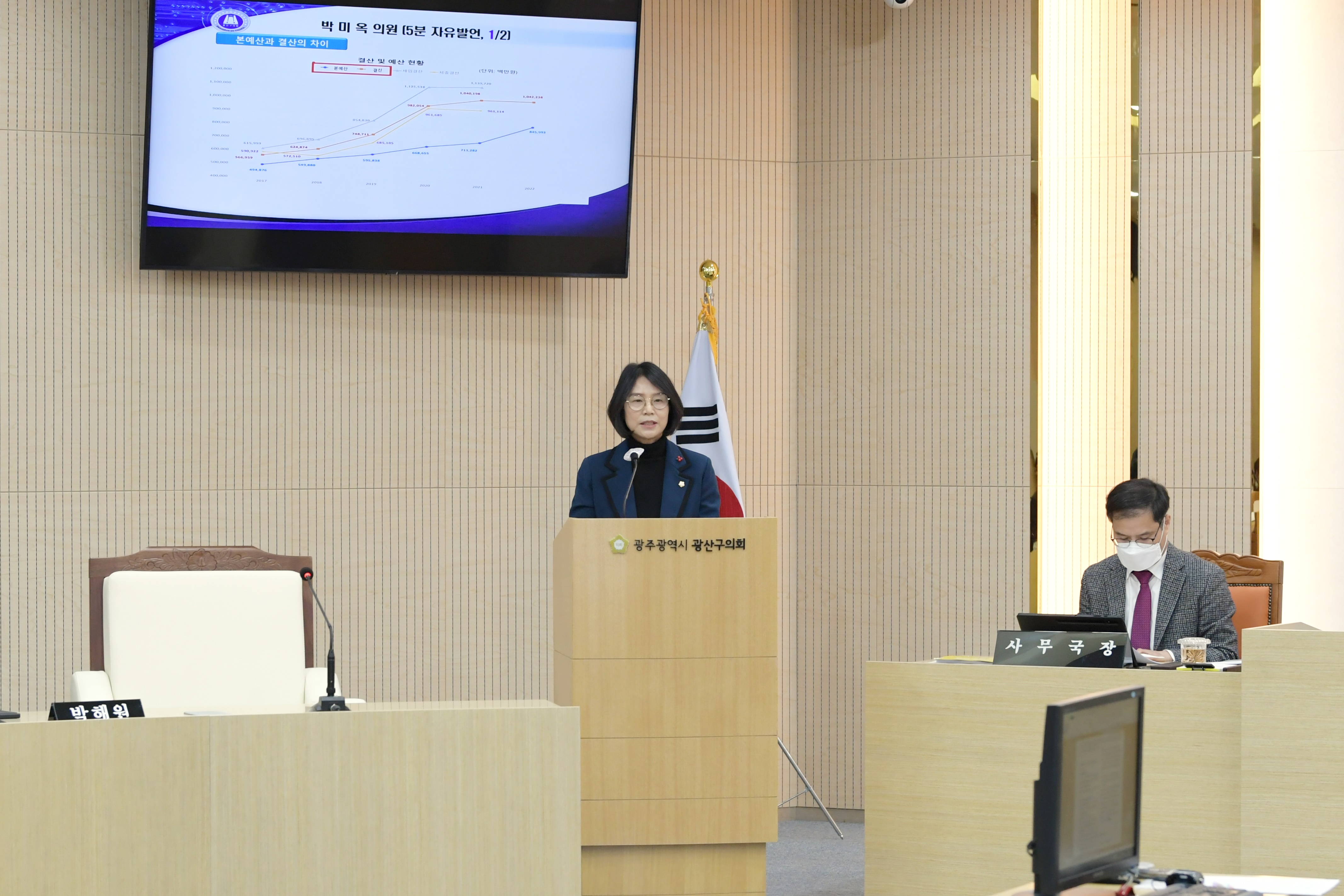 박미옥 광산구의원, 제277회 임시회에서 5분 자유발언 첨부이미지 : 20230130 광산구의회 제277회 임시회 제1차본회의 (5).JPG